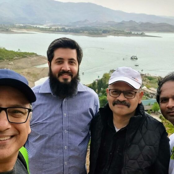 (Left to Right) Nouman Faridi, Salman Ansari, Fahd Khan, and Bilal Ahmed’s short hike to Mabali sign at the top.